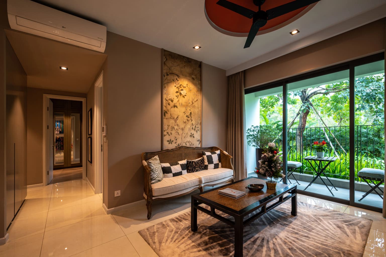 Warm modern VibeHaven living room with calm decor