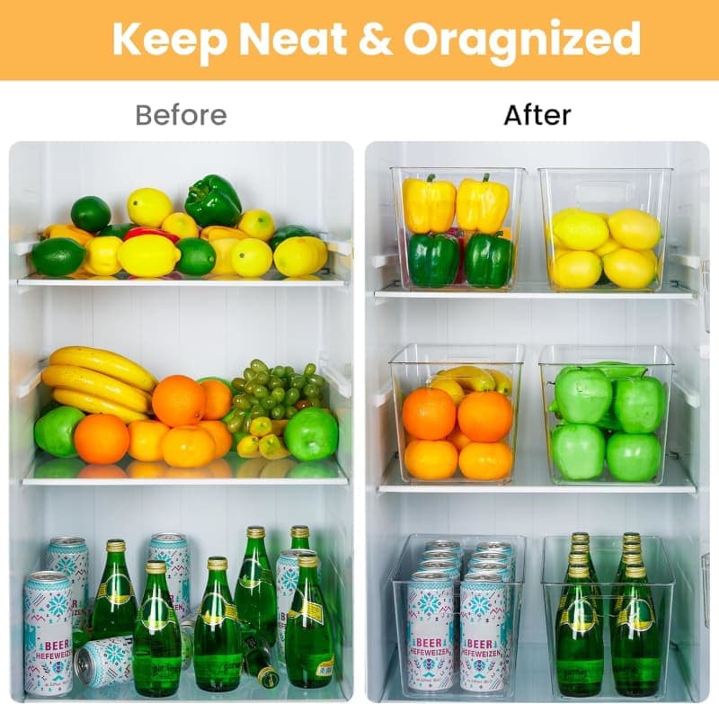 Clear plastic storage bins with handles for pantry, cabinet, closet, and home organization gallery view 2