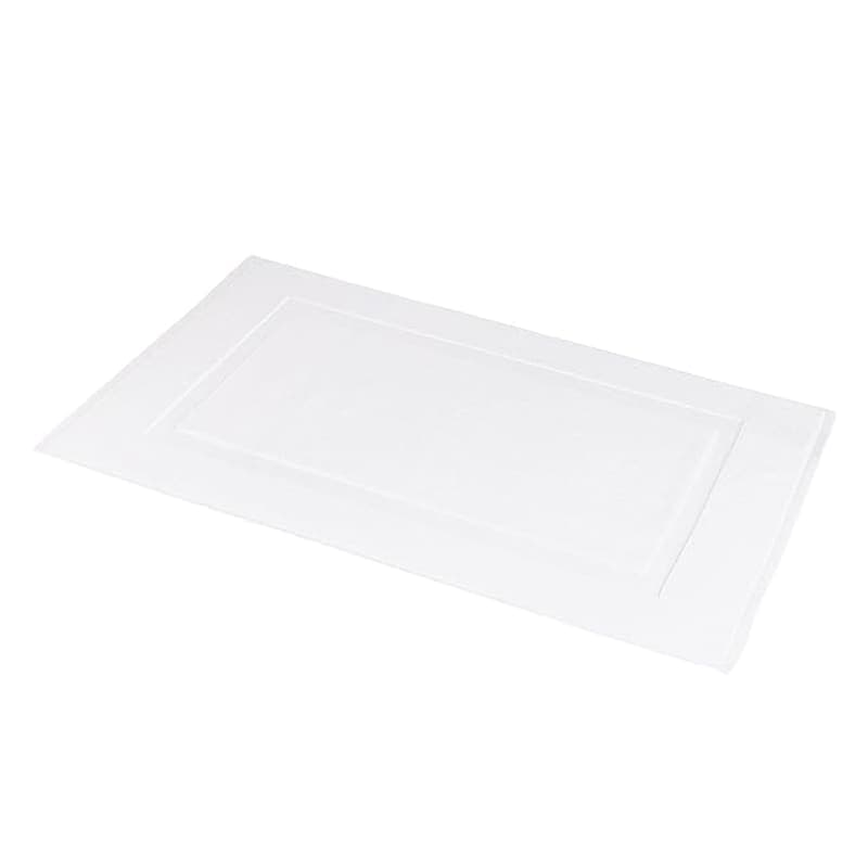 Bright white cotton non-slip bath mat for a clean spa-style bathroom floor gallery view 1