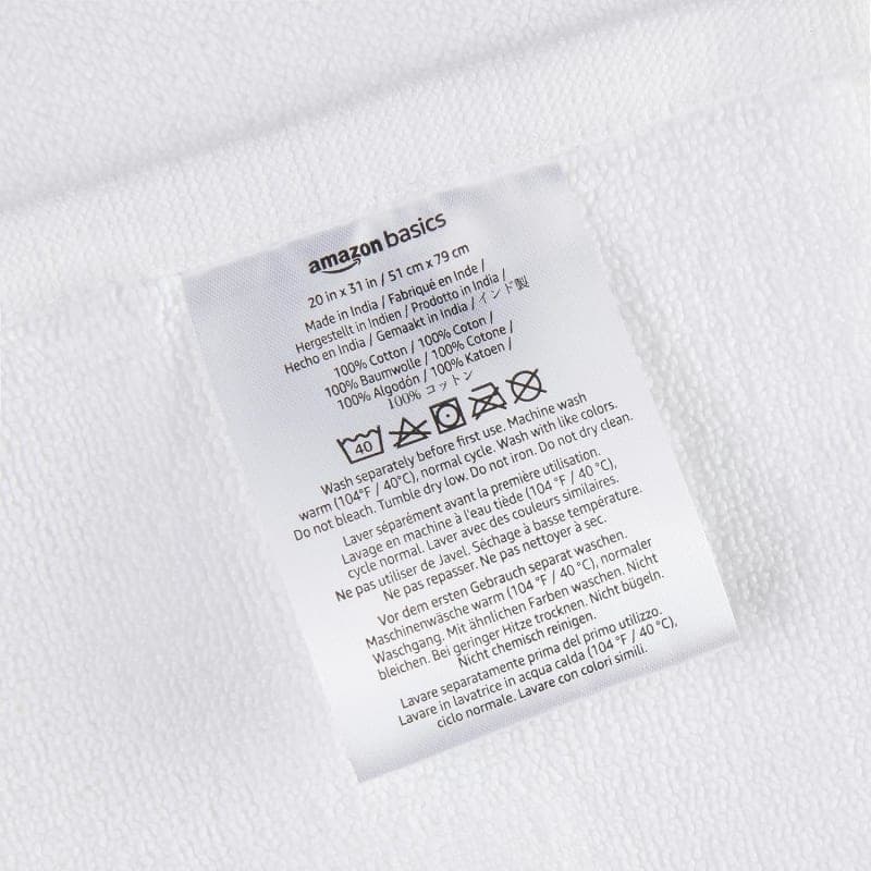 Bright white cotton non-slip bath mat for a clean spa-style bathroom floor gallery view 2