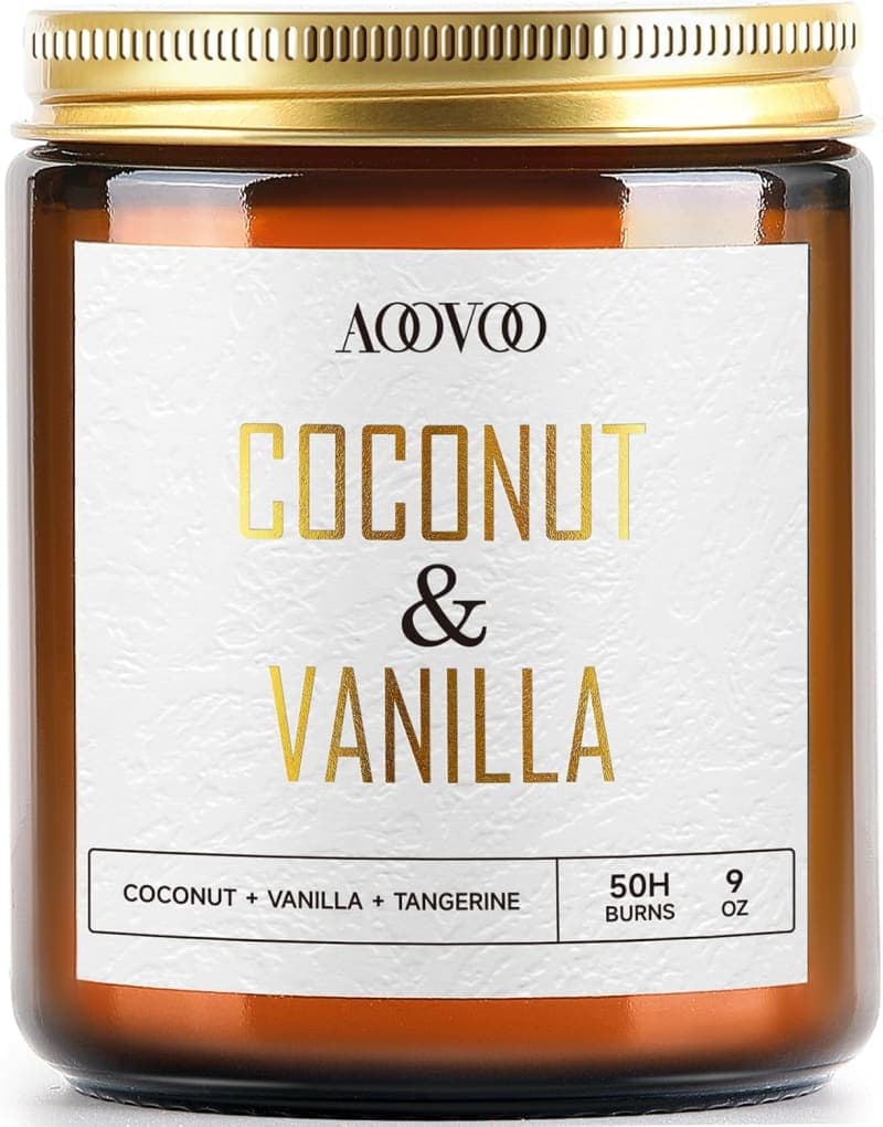 Amber jar coconut vanilla soy candle for cozy home fragrance and warm decor styling gallery view 4