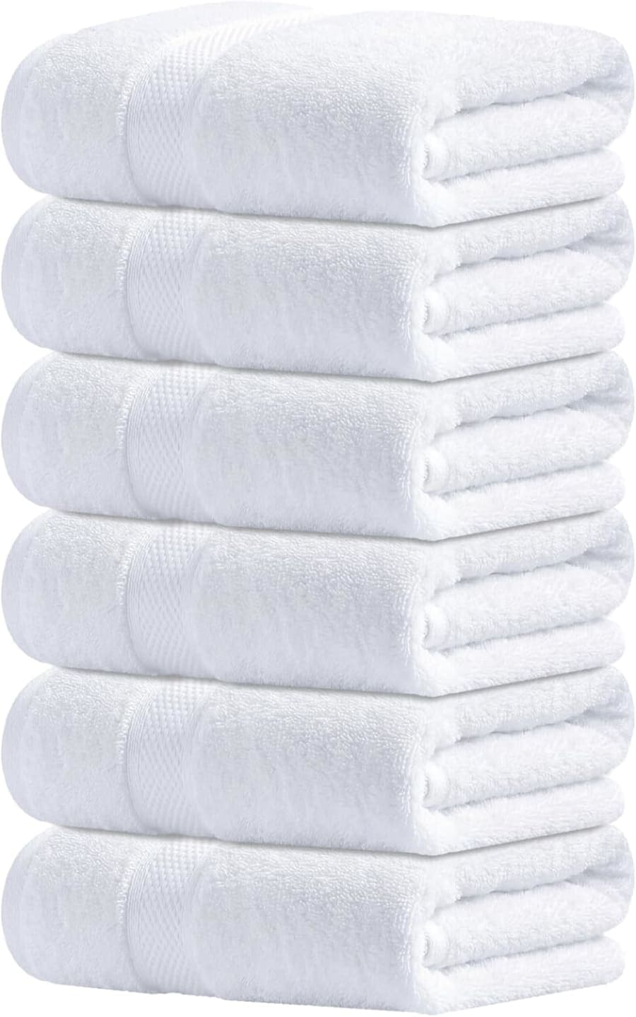 White cotton hand towel set with soft hotel-style texture for bathroom and guest vanity use